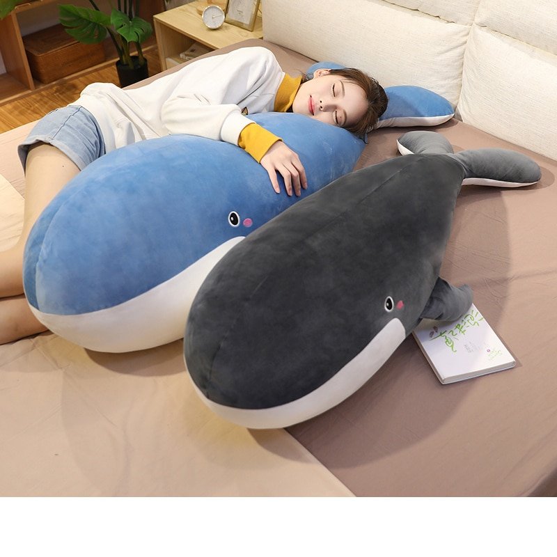 Jouet Peluche Baleine Bleue Noire Lavable Anniversaire - Marinou